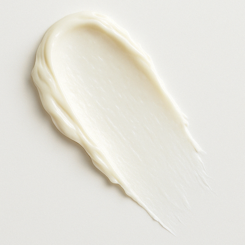 Close-up of creamy, thick, moisturizing leave-in conditioner for curly and coily hair textures