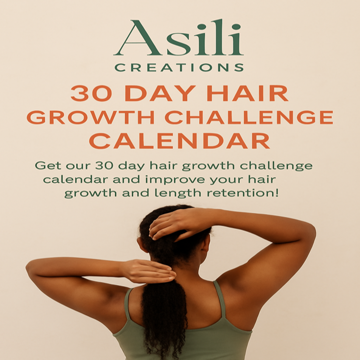 30 Day Hair Growth Challenge Calender