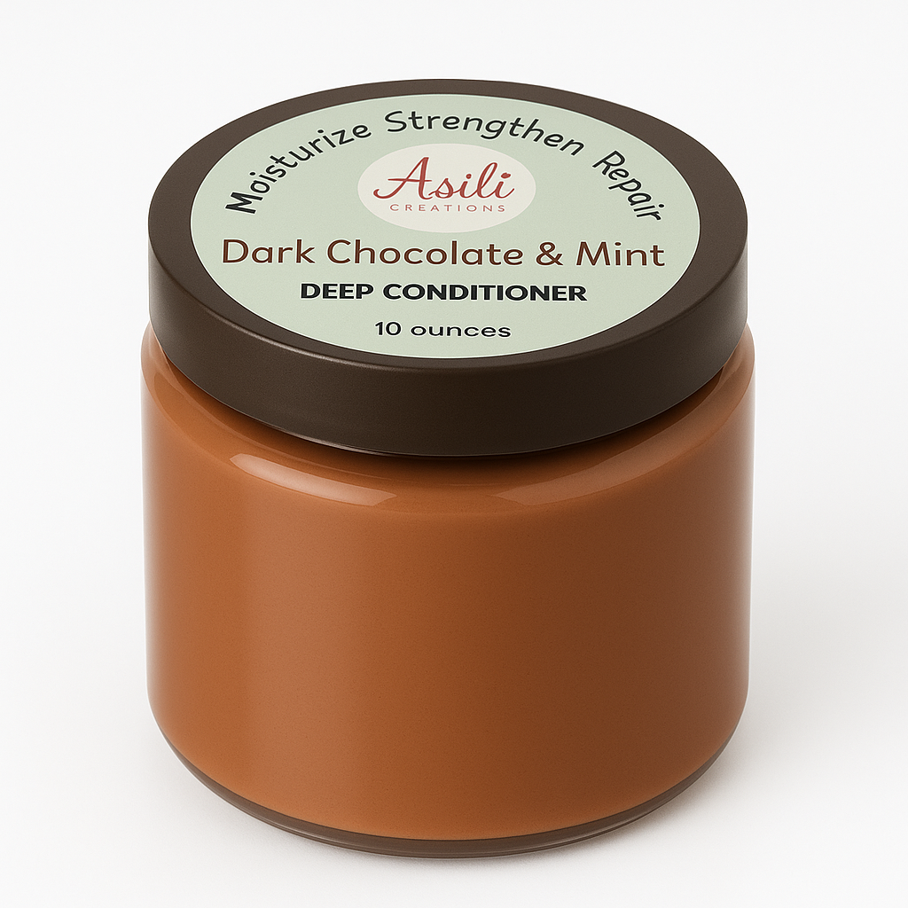 Dark Chocolate & Mint Strengthening Deep Conditioner – Asili