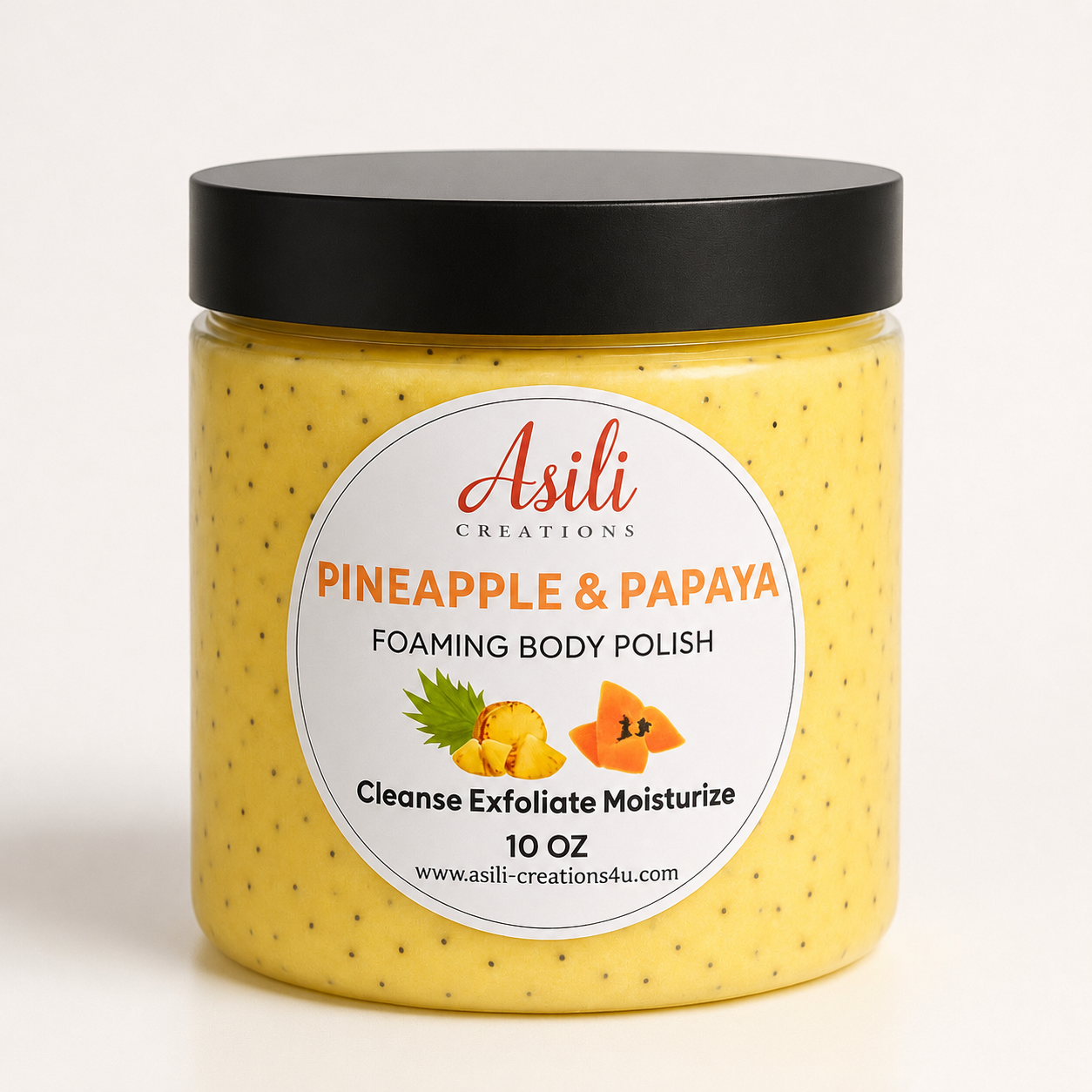 Pineapple & Papaya Foaming Body Polish | Hydrating Sugar Body Scrub for Soft, Radiant Skin