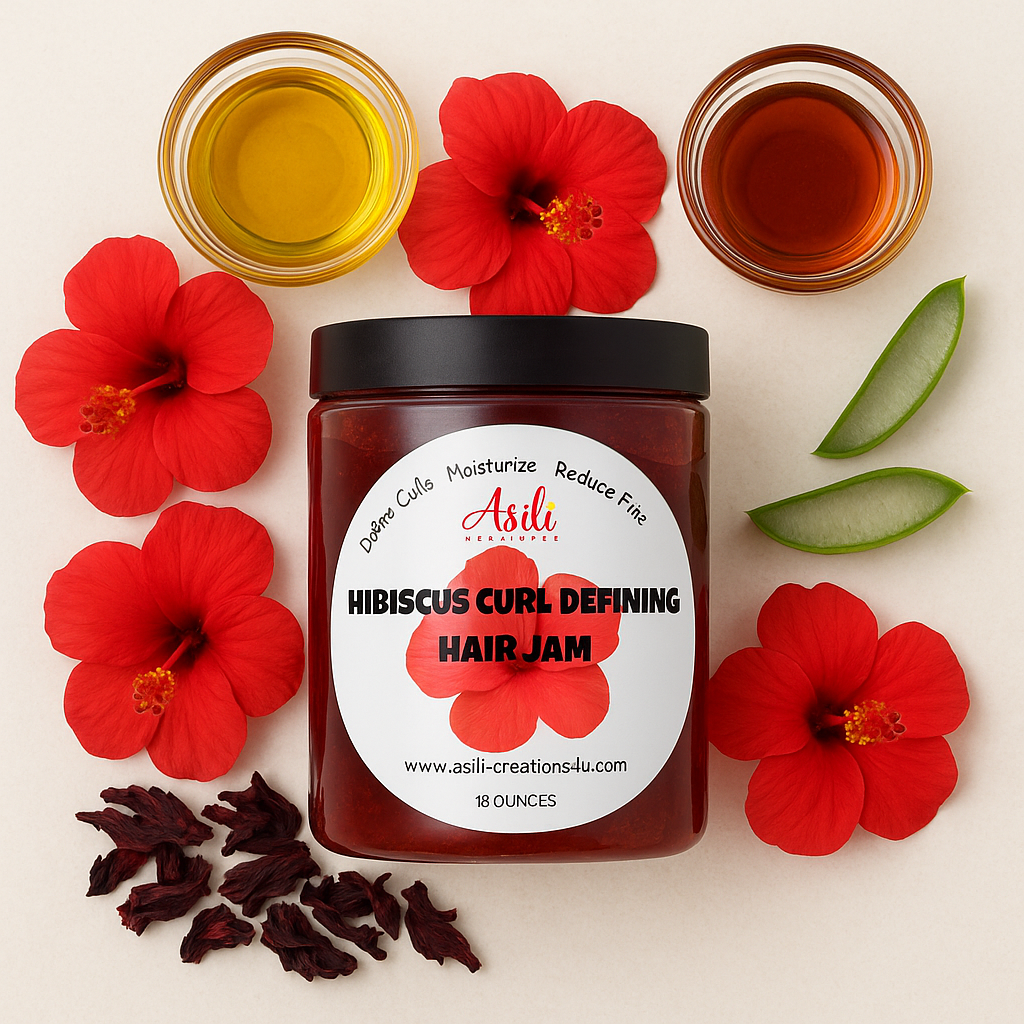 Curl defining gel with hibiscus aloe and oils for hydration and strength